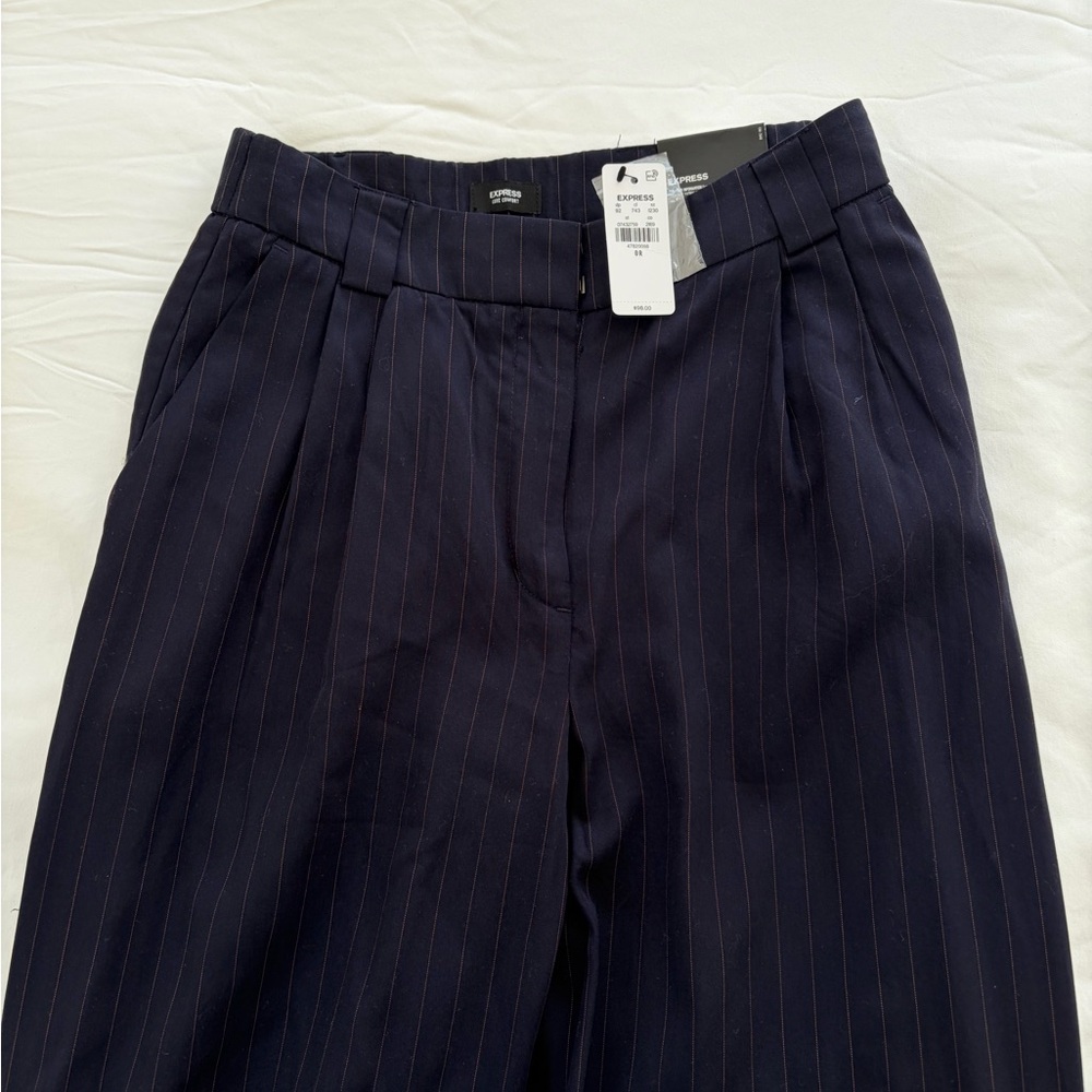 NWT Express Navy Pinstripe Trousers